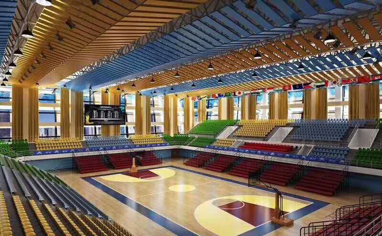 四川內江體育館空間吸聲體聲學工程-1